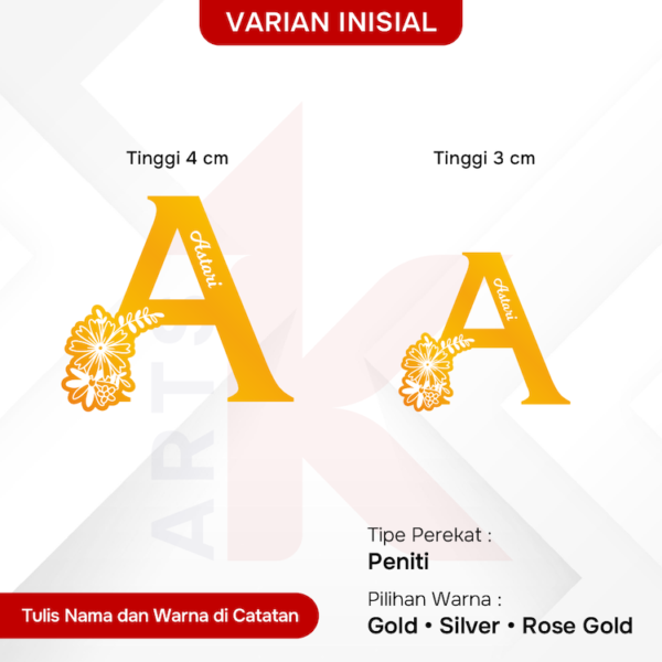bros akrilik mirror inisial custom nama