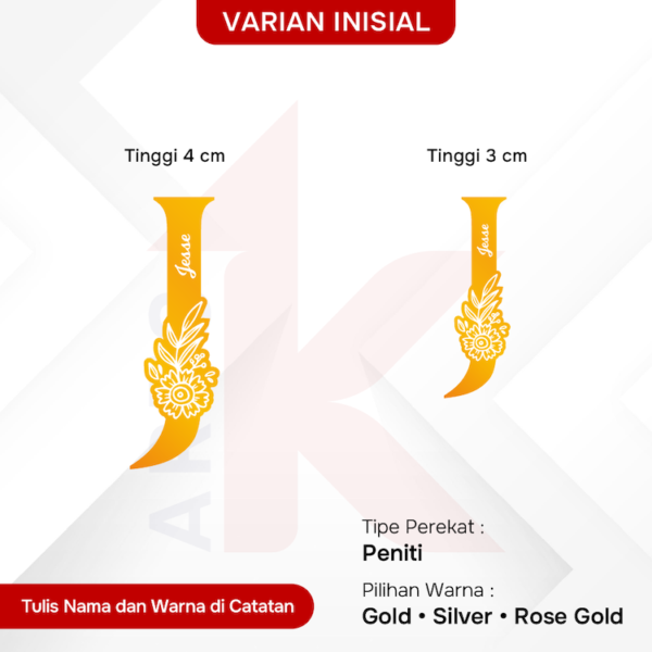 bros akrilik mirror inisial custom nama