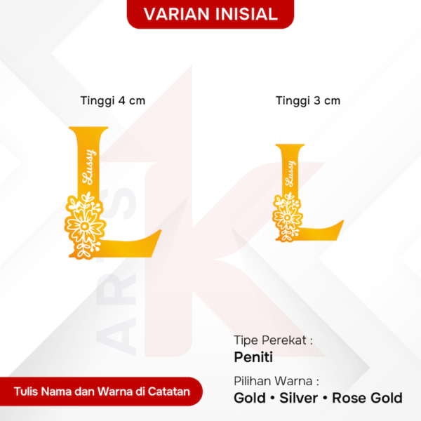 bros akrilik mirror inisial custom nama