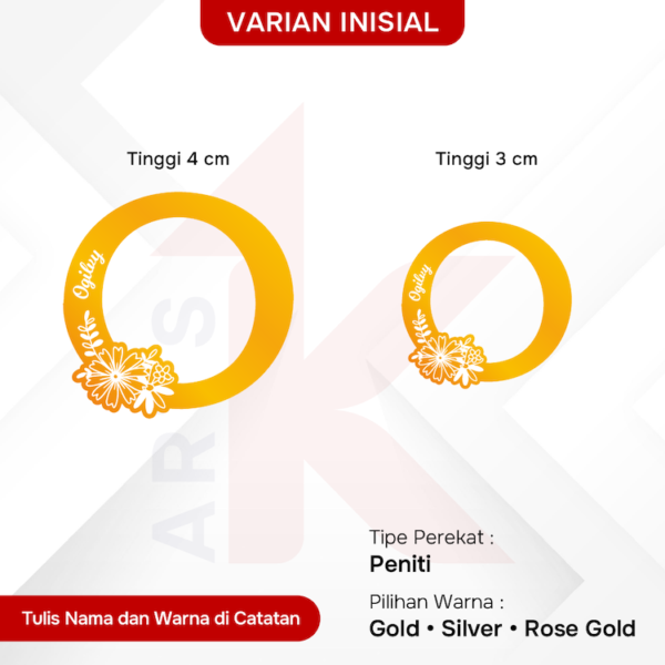 bros akrilik mirror inisial custom nama