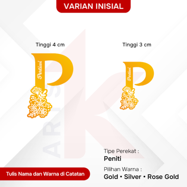 bros akrilik mirror inisial custom nama