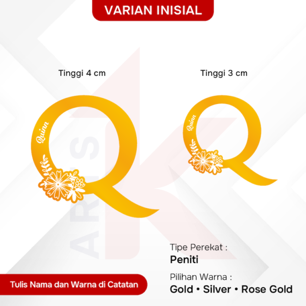 bros akrilik mirror inisial custom nama