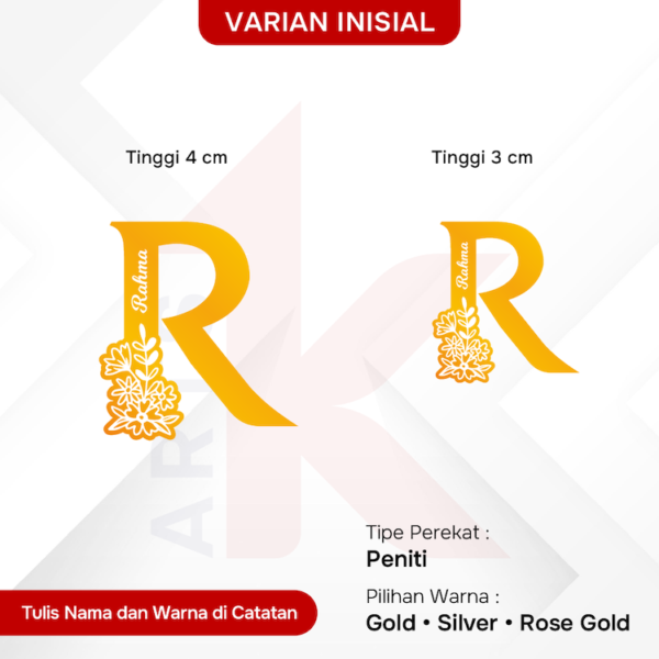 bros akrilik mirror inisial custom nama