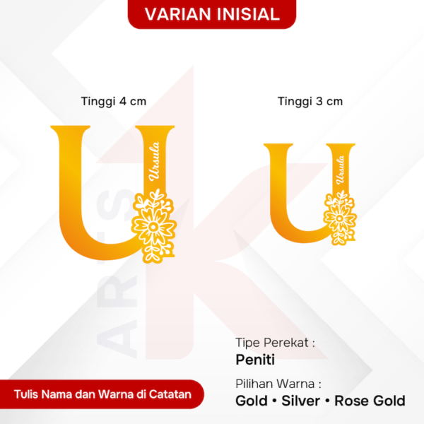 bros akrilik mirror inisial custom nama