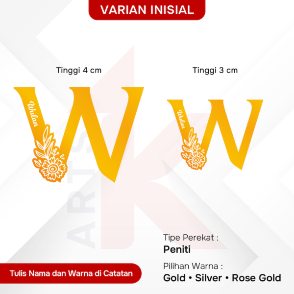 bros akrilik mirror inisial custom nama