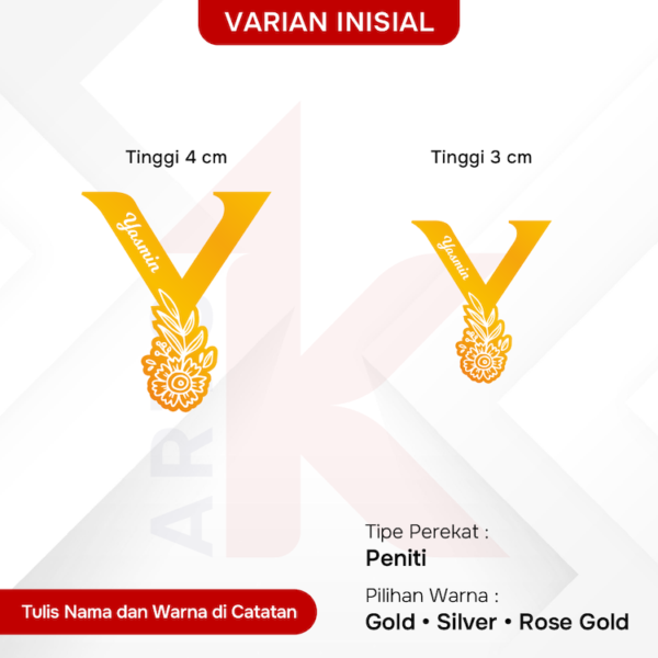 bros akrilik mirror inisial custom nama