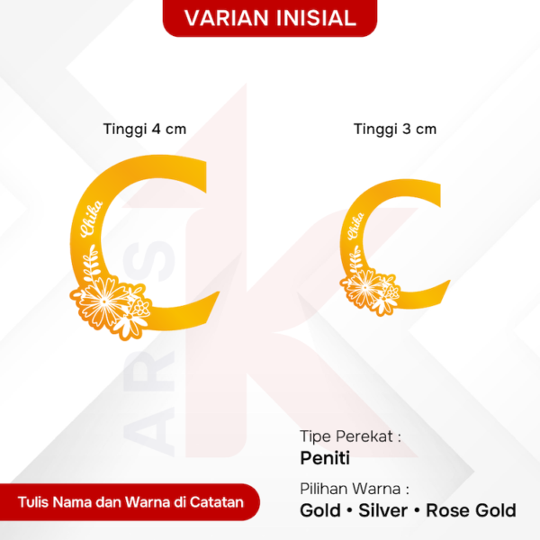 bros akrilik mirror inisial custom nama