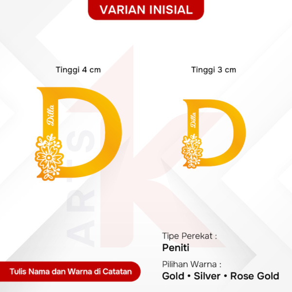 bros akrilik mirror inisial custom nama