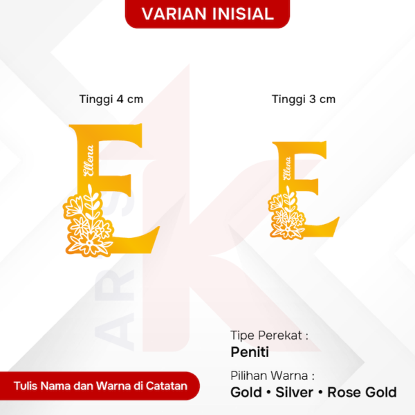bros akrilik mirror inisial custom nama