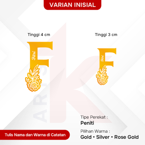 bros akrilik mirror inisial custom nama