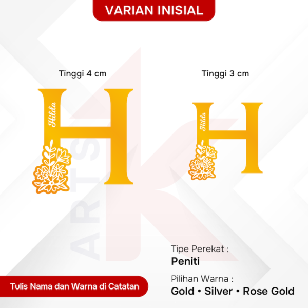 bros akrilik mirror inisial custom nama