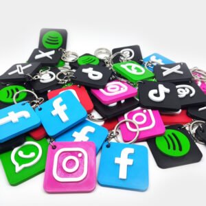 gantungan kunci social media NFC akrilik 3d