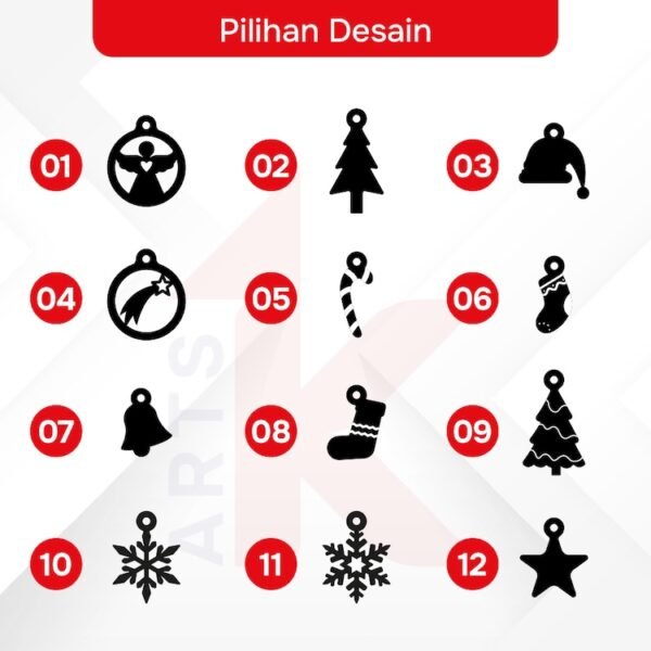 aksesoris akrilik gantungan pohon hiasan natal grafir