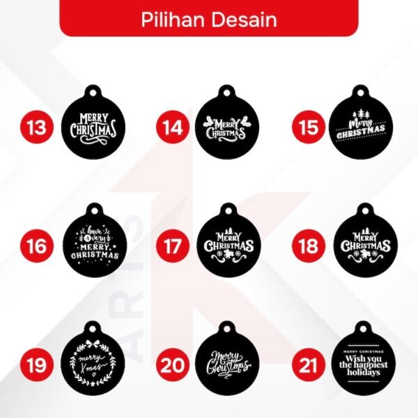 aksesoris akrilik gantungan pohon hiasan natal grafir