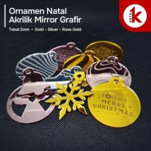 aksesoris akrilik gantungan pohon hiasan natal grafir