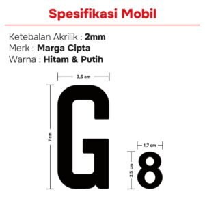 huruf angka plat nomor mobil motor akrilik
